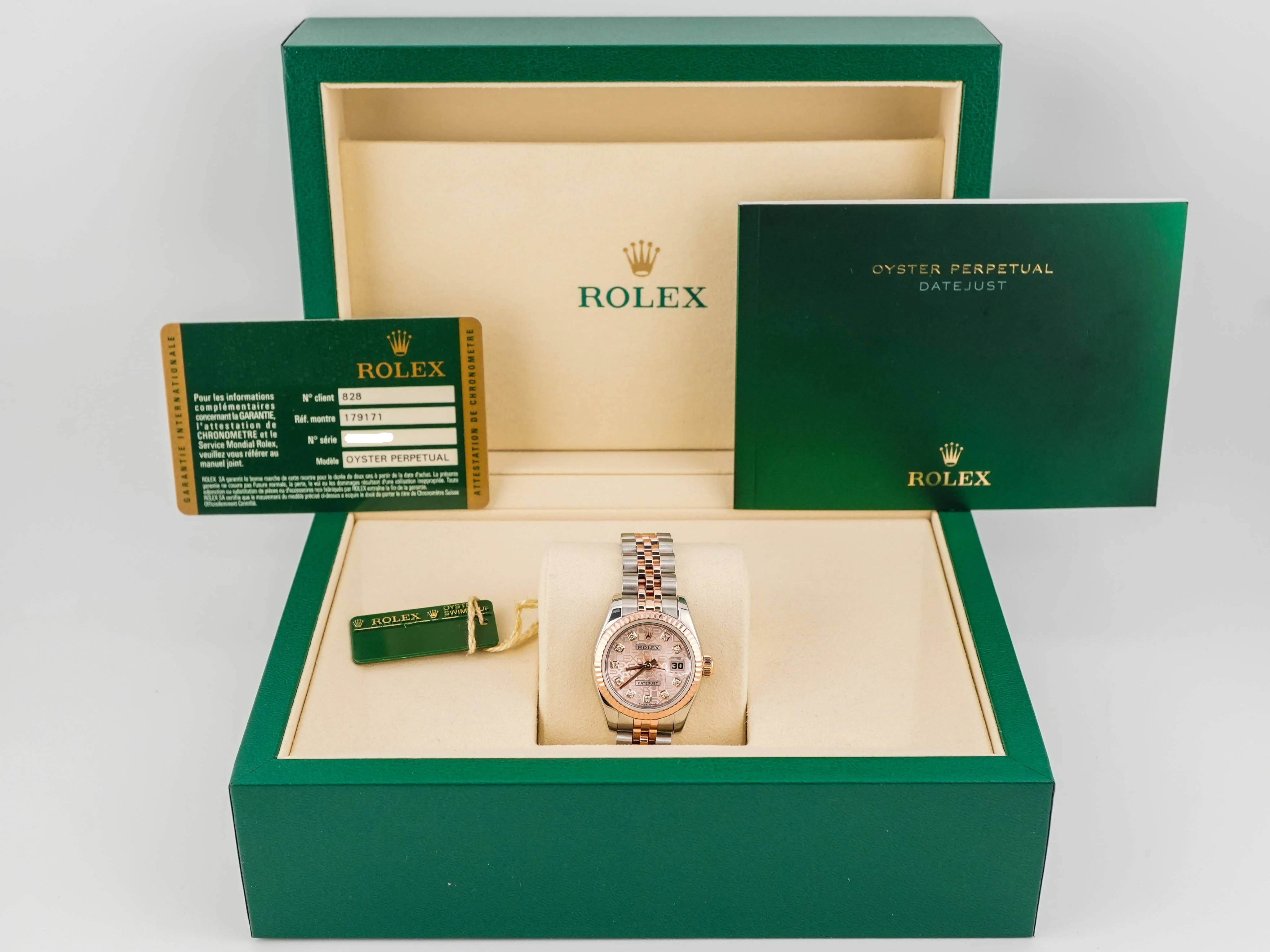 Rolex 179171 Lady-Datejust 26 mm Pink Jubilee Diamond Dial Jubilee Bracelet Box and Papers 2009 - Image 2