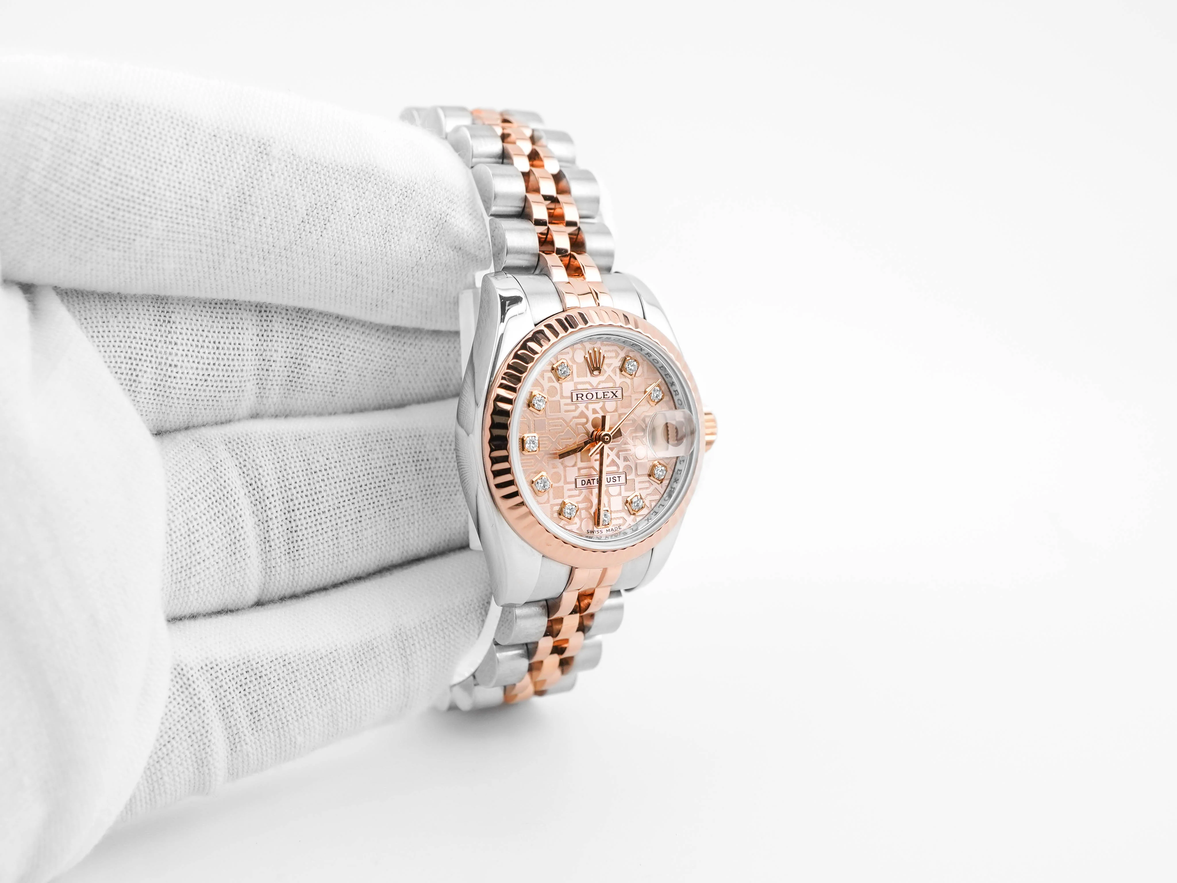 Rolex 179171 Lady-Datejust 26 mm Pink Jubilee Diamond Dial Jubilee Bracelet Box and Papers 2009 - Image 4