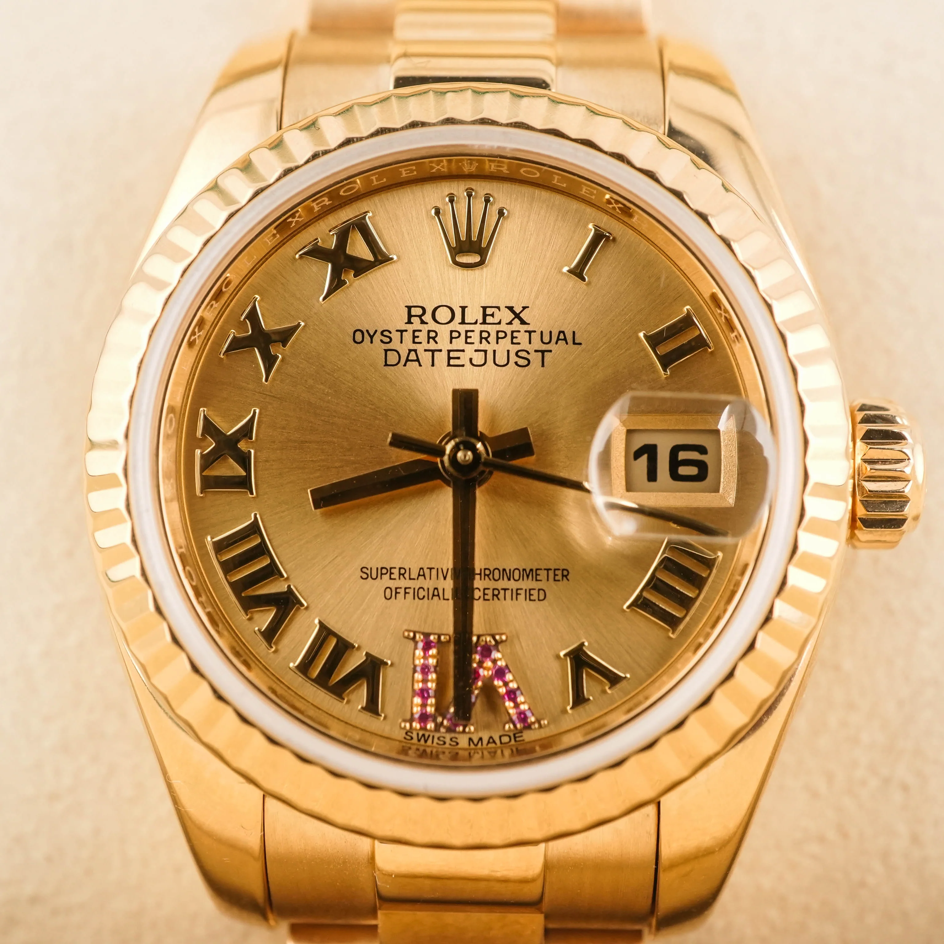 Rolex 179178 Lady-Datejust 26mm Champagne Roman Dial with Ruby Six Box and Papers 2016 - Image 3