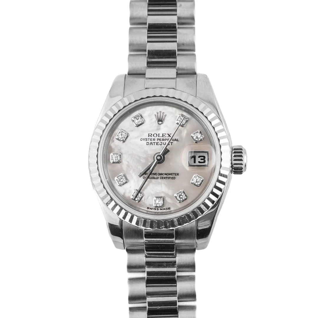 Rolex 179179 Lady-Datejust 26 mm Mother of Pearl Diamond Dial President Bracelet Box 2002