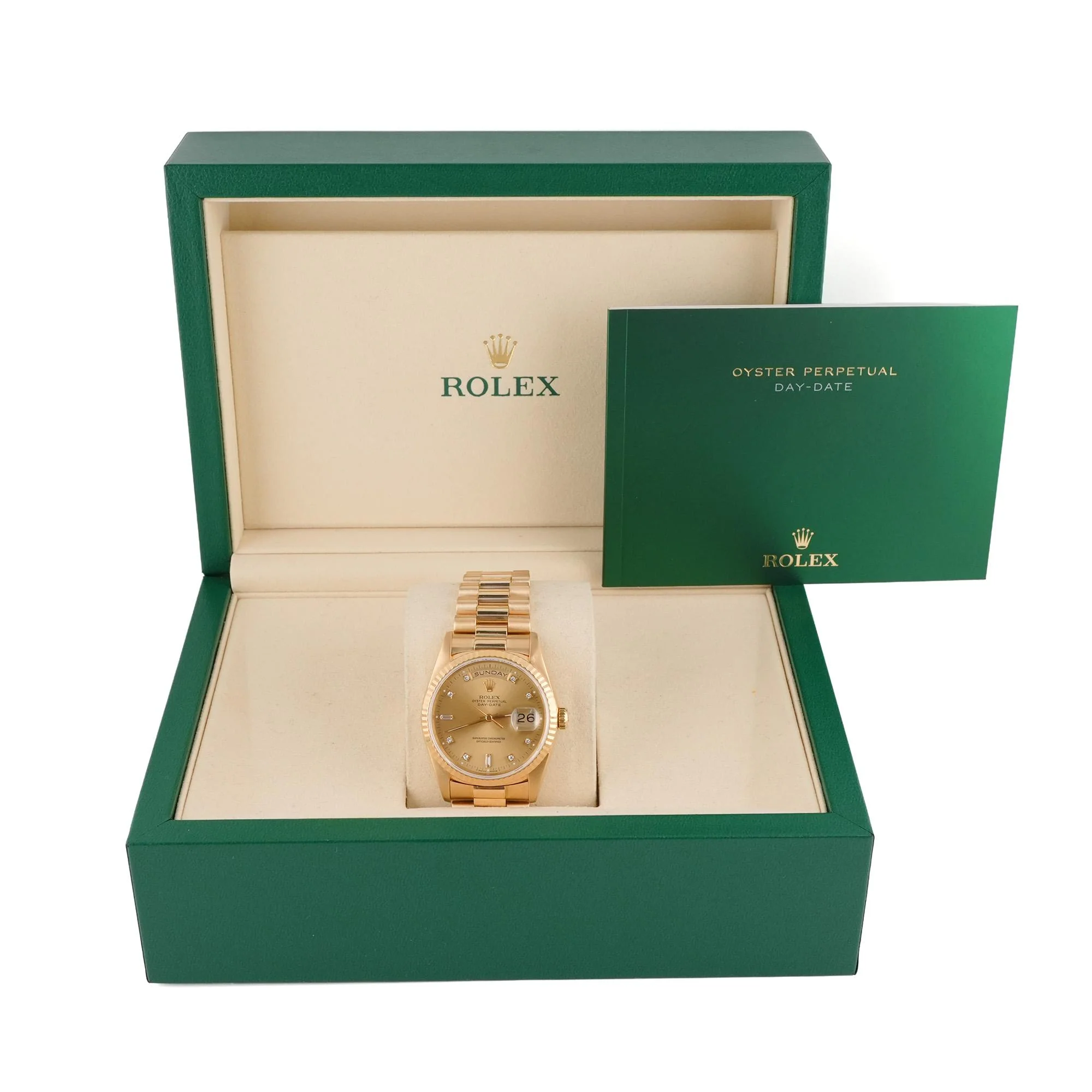 Rolex 18238 Day-Date 36 mm Champagne Diamond Dial President Bracelet Box 1991 - Image 2