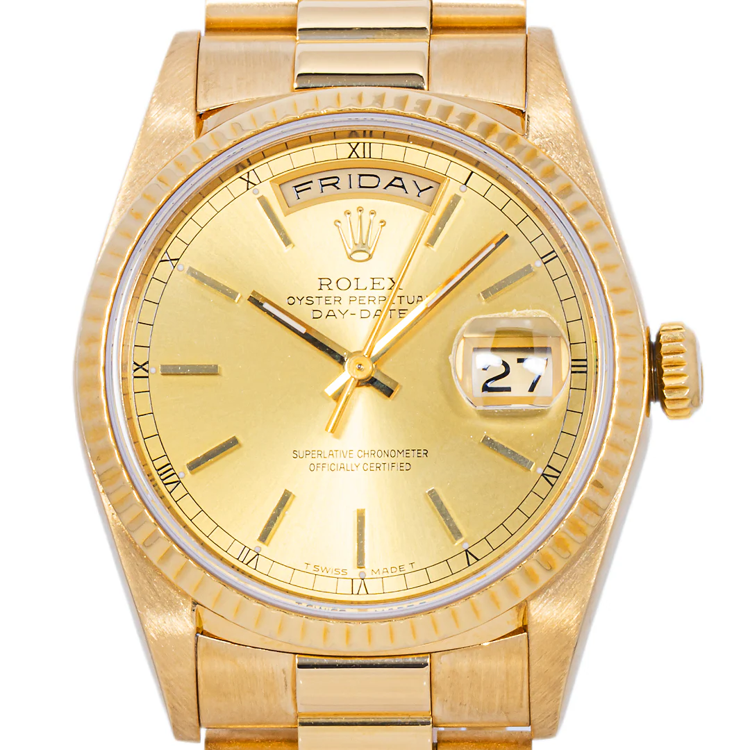 Rolex 18238 Day-Date 36 mm Champagne Stick Dial President Bracelet 1993 - Image 3