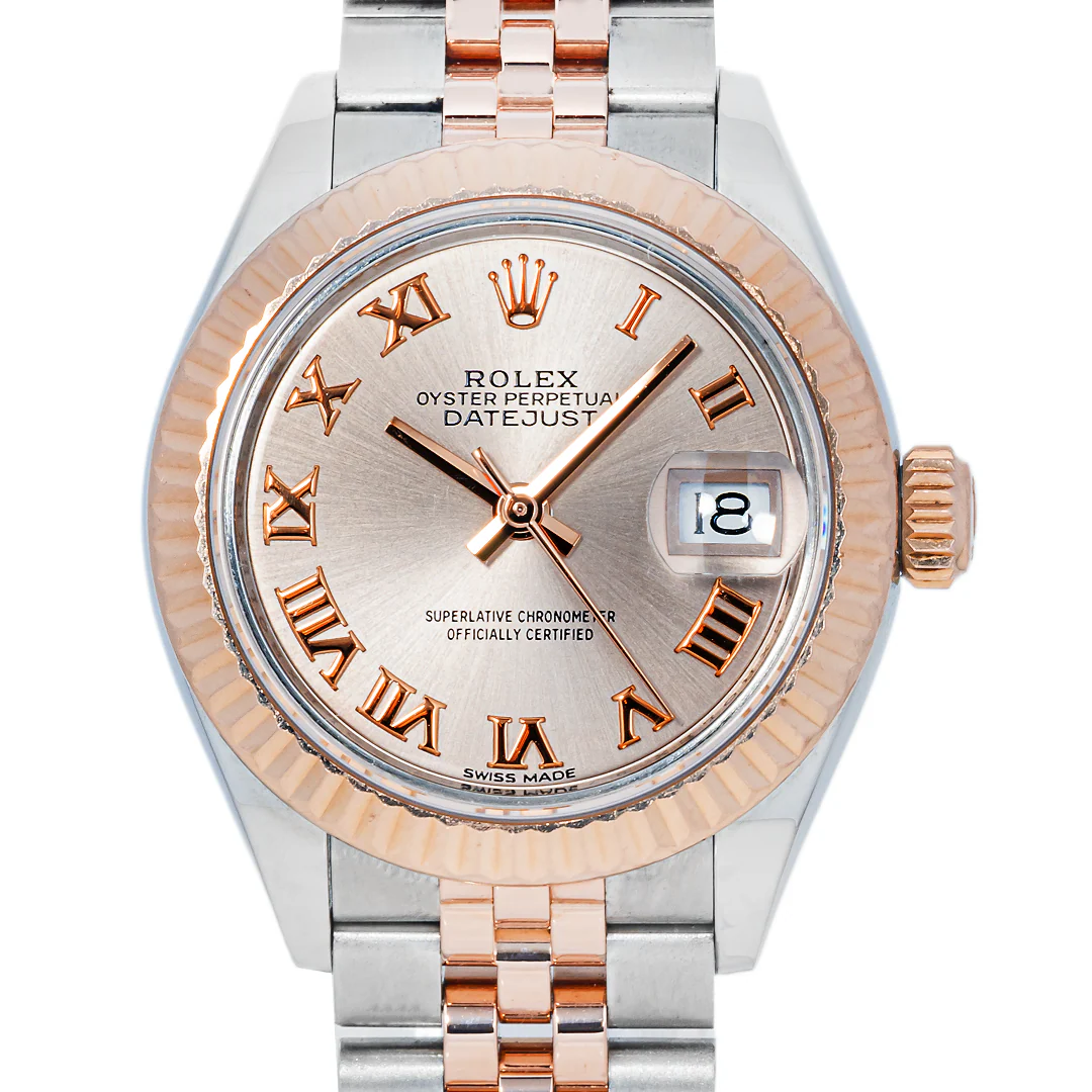 Rolex 279171 Lady-Datejust 28 mm Sundust Roman Dial Jubilee Bracelet Box and Papers 2020 - Image 3