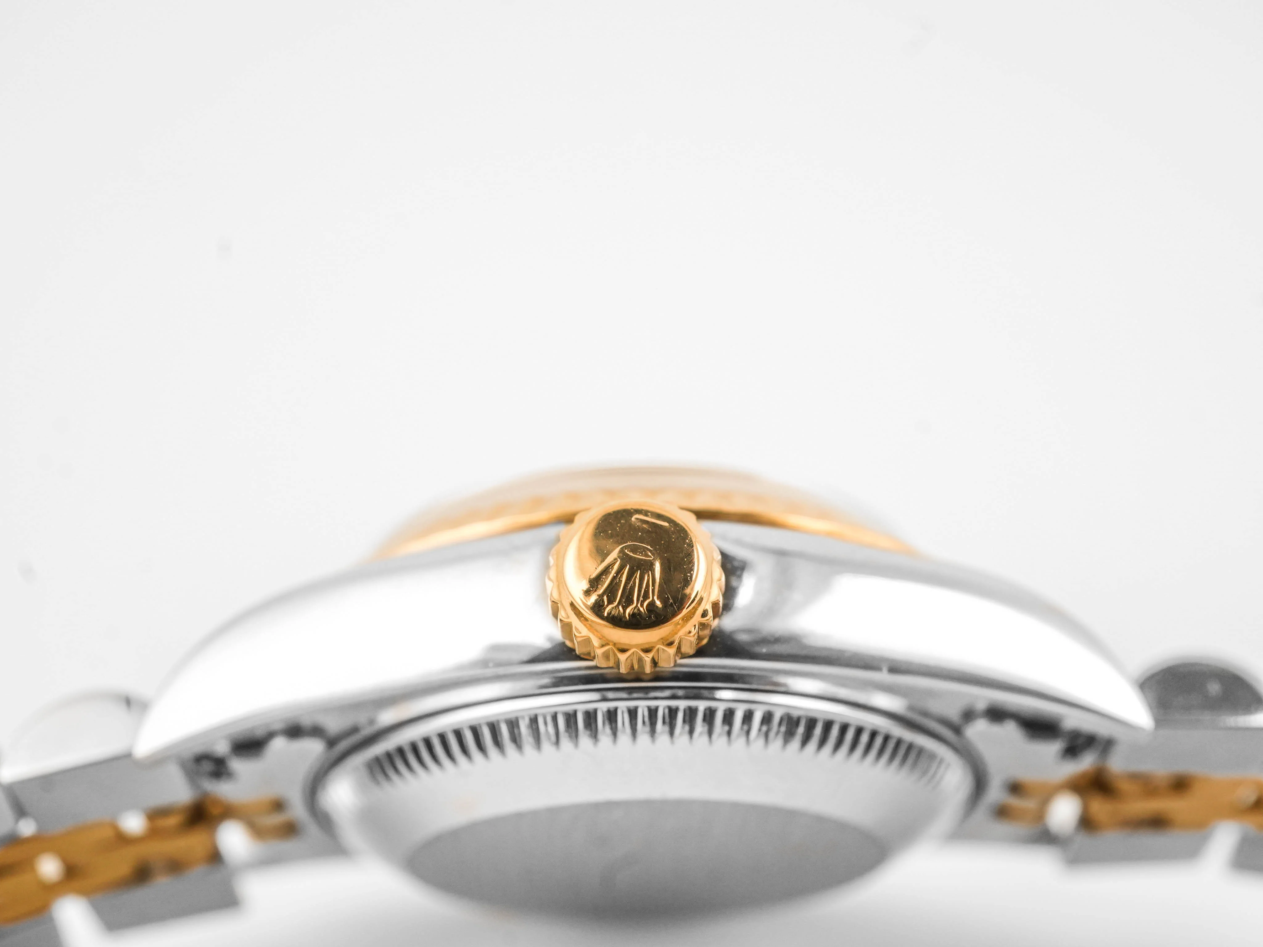 Rolex 69173 Lady-Datejust 26 mm Champagne Linen Stick Dial Jubilee Bracelet Box and Papers 1997 - Image 7