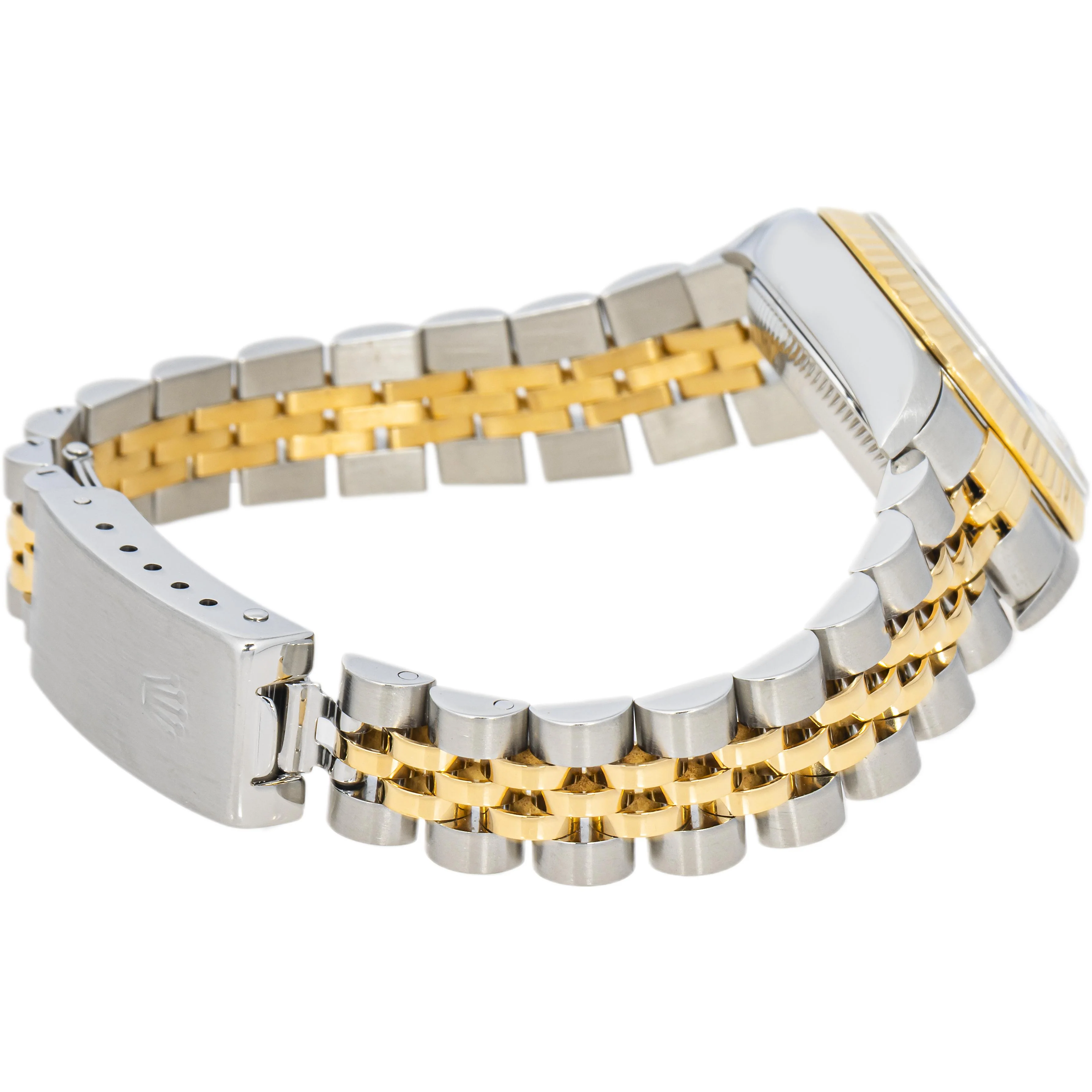 Rolex 69173 Lady-Datejust 26 mm Fluted Bezel Silver Arabic Dial Jubilee Bracelet Box 1996 - Image 5