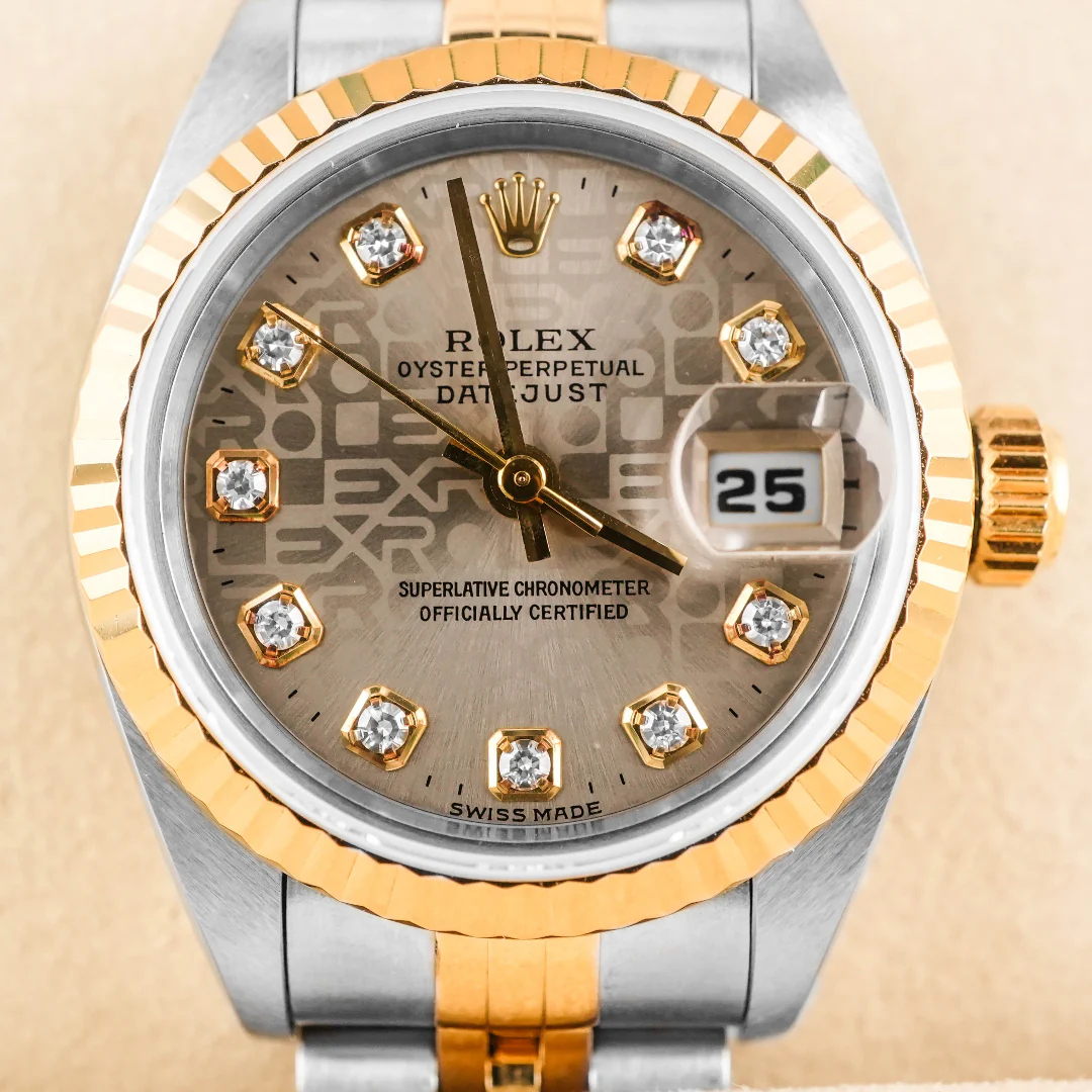 Rolex 69173 Lady-Datejust 26 mm Silver Jubilee Diamond Dial Jubilee Bracelet Box and Papers 1998 - Image 3
