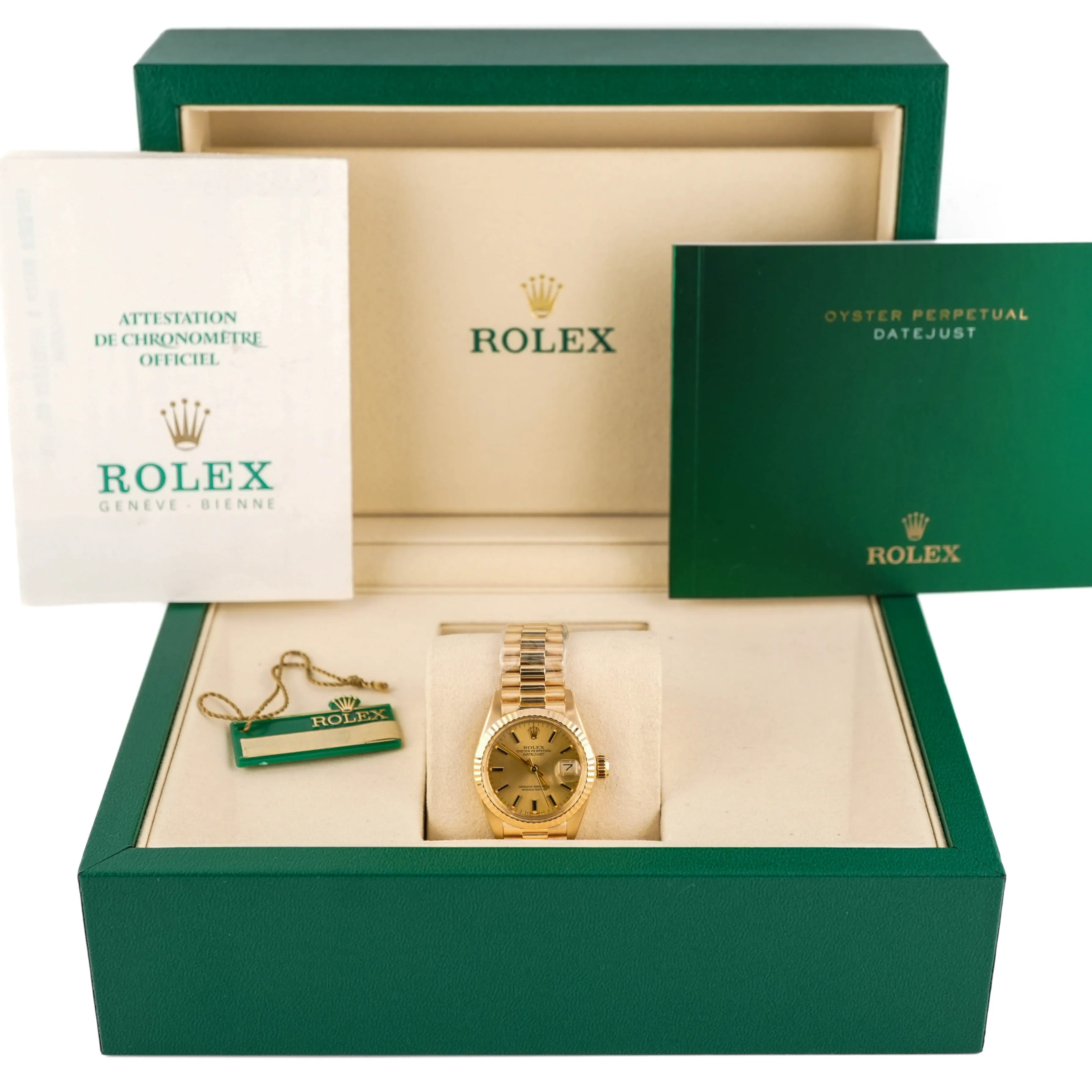 Rolex 6917 Lady-Datejust 26 mm Champagne Stick Dial President Bracelet Box and Papers 1982 - Image 2