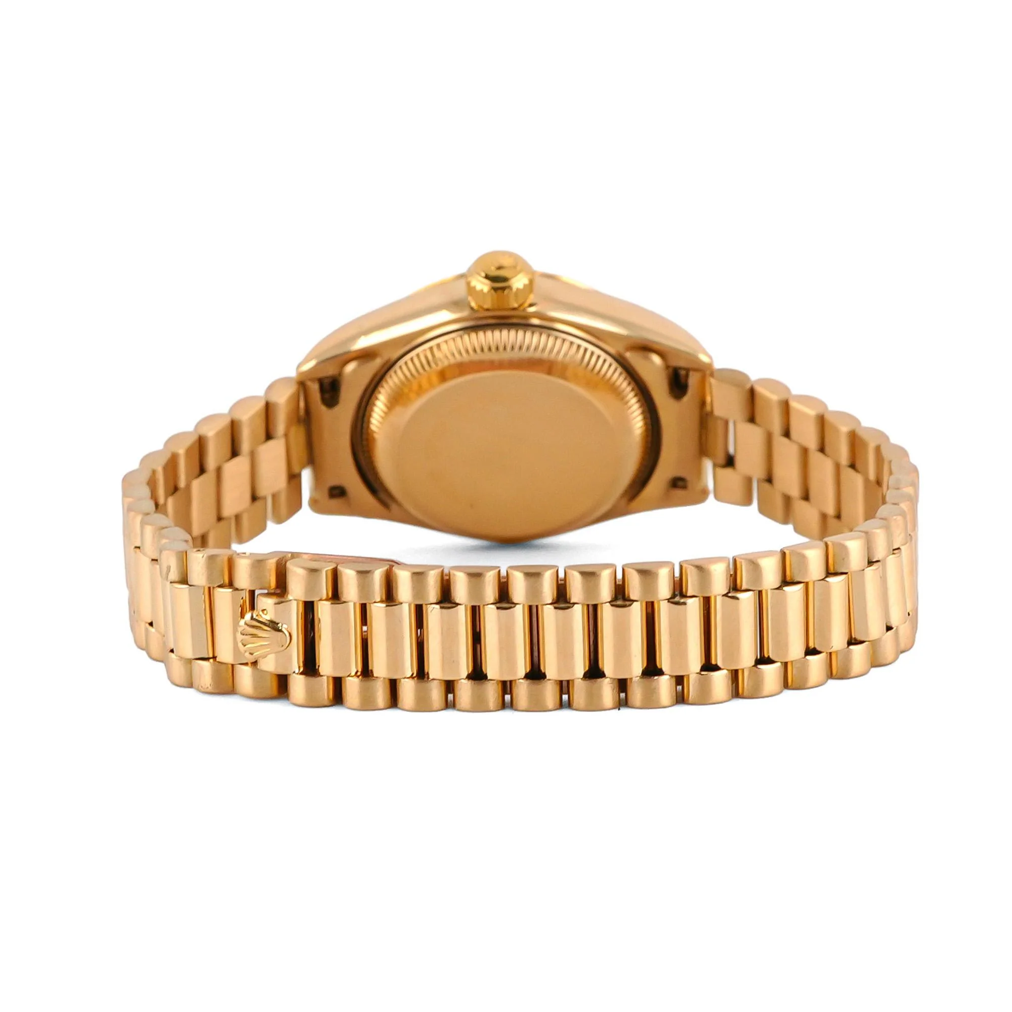 Rolex 69178 Lady-Datejust 26 mm Fluted Bezel Champagne Diamond Dial President Bracelet Box 1989 - Image 3