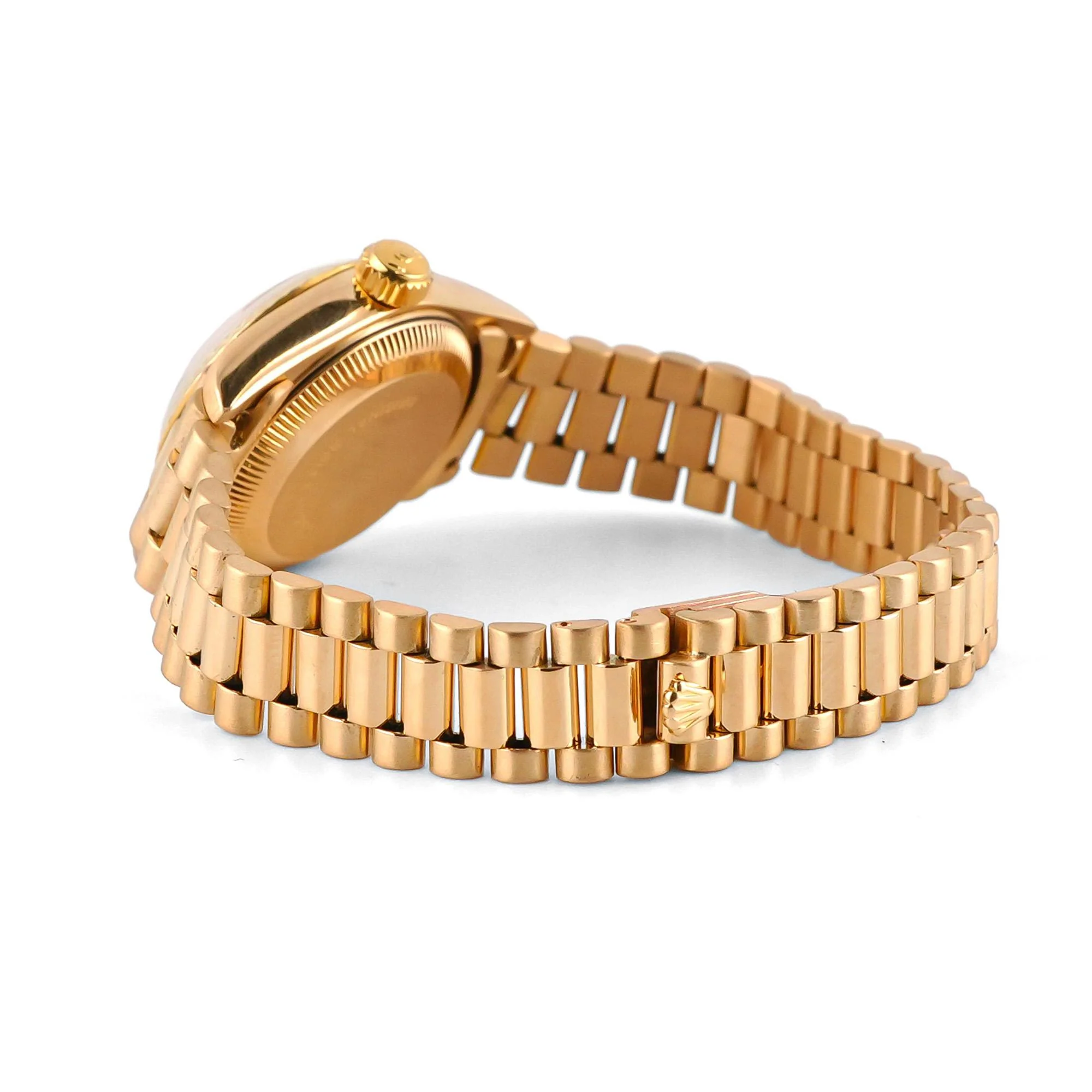 Rolex 69178 Lady-Datejust 26 mm Fluted Bezel Champagne Diamond Dial President Bracelet Box 1989 - Image 4