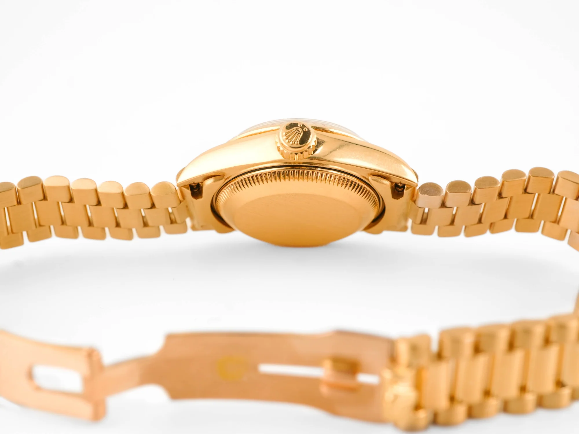 Rolex 69178 Lady-Datejust 26 mm Fluted Bezel Champagne Diamond Dial President Bracelet Box 1991 - Image 10